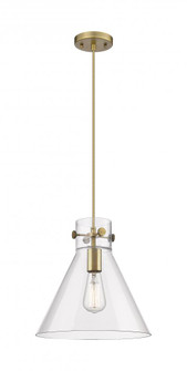 Newton Cone - 1 Light - 12 inch - Brushed Brass - Cord hung - Pendant (3442|410-1PM-BB-G411-12CL)