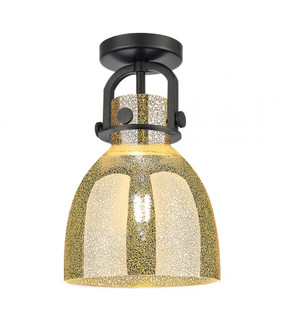 Newton Bell - 1 Light - 8 inch - Matte Black - Semi-Flush Mount (3442|410-1F-BK-G412-8ME)