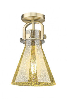 Newton Cone - 1 Light - 8 inch - Brushed Brass - Semi-Flush Mount (3442|410-1F-BB-G411-8ME)