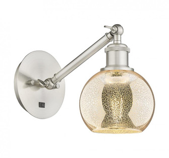Athens - 1 Light - 6 inch - Brushed Satin Nickel - Adjustable Sconce (3442|317-1W-SN-G128-6)