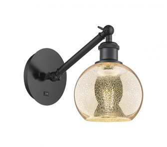 Athens - 1 Light - 6 inch - Matte Black - Adjustable Sconce (3442|317-1W-BK-G128-6)