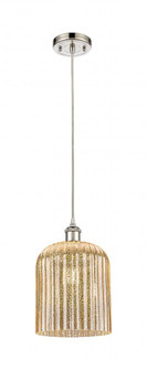 Bridal Veil - 1 Light - 5 inch - Polished Nickel - Cord hung - Mini Pendant (3442|516-1P-PN-G559-8ME)