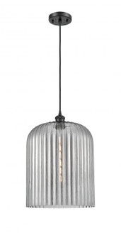 Bridal Veil - 1 Light - 5 inch - Matte Black - Cord hung - Mini Pendant (3442|516-1P-BK-G559-12SM)