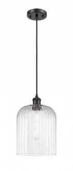 Bridal Veil - 1 Light - 5 inch - Matte Black - Cord hung - Mini Pendant (3442|516-1P-BK-G559-8CL)