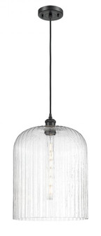 Bridal Veil - 1 Light - 5 inch - Matte Black - Cord hung - Mini Pendant (3442|516-1P-BK-G559-12SDY)