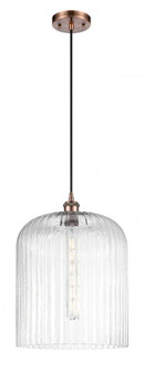 Bridal Veil - 1 Light - 5 inch - Antique Copper - Cord hung - Mini Pendant (3442|516-1P-AC-G559-12CL)