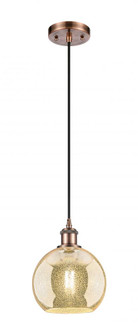 Athens - 1 Light - 8 inch - Antique Copper - Cord hung - Mini Pendant (3442|516-1P-AC-G128-8)