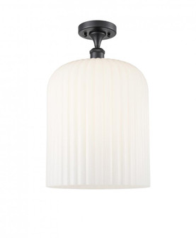 Bridal Veil - 1 Light - 5 inch - Matte Black - Semi-Flush Mount (3442|516-1C-BK-G559-12GWH)