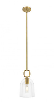 Hudson - 1 Light - 6 inch - Brushed Brass - Mini Pendant (3442|485-1S-BB-G487-6CL)