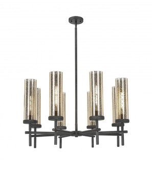Lincoln - 8 Light - 27 inch - Weathered Zinc - Chandelier (3442|471-8CR-WZ-G471-12ME)
