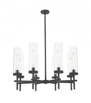 Lincoln - 8 Light - 27 inch - Weathered Zinc - Chandelier (3442|471-8CR-WZ-G471-12CL)