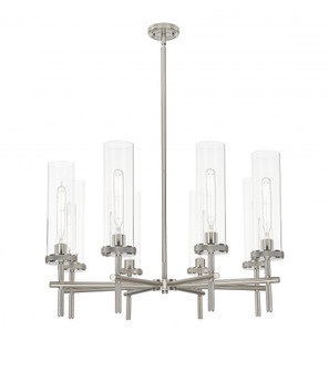 Lincoln - 8 Light - 27 inch - Satin Nickel - Chandelier (3442|471-8CR-SN-G471-12CL)