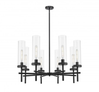 Lincoln - 8 Light - 27 inch - Matte Black - Chandelier (3442|471-8CR-BK-G471-12CL)