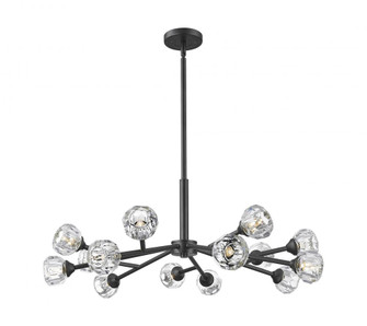 Aurora - 14 Light - 28 inch - Matte Black - Chandelier (3442|465-14CR-BK-G465-CL)