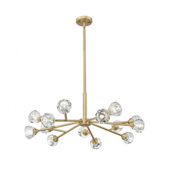 Aurora - 14 Light - 28 inch - Brushed Brass - Chandelier (3442|465-14CR-BB-G465-CL)