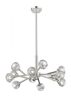 Aurora - 12 Light - 24 inch - Polished Nickel - Chandelier (3442|465-12CR-PN-G465-CL)
