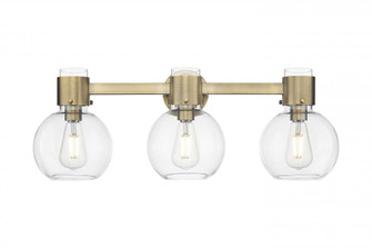 Lawton Sphere - 3 Light - 27 inch - Brushed Brass - Bath Vanity Light (3442|464-3W-BB-G464B-7CL)