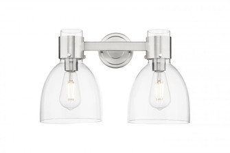 Lawton Bell - 2 Light - 17 inch - Satin Nickel - Bath Vanity Light (3442|464-2W-SN-G464D-7CL)