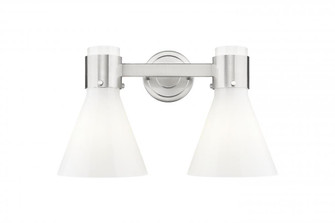 Lawton Cone - 2 Light - 17 inch - Satin Nickel - Bath Vanity Light (3442|464-2W-SN-G464C-7GW)