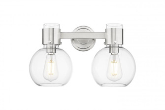 Lawton Sphere - 2 Light - 17 inch - Satin Nickel - Bath Vanity Light (3442|464-2W-SN-G464B-7CL)