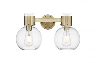 Lawton Sphere - 2 Light - 17 inch - Brushed Brass - Bath Vanity Light (3442|464-2W-BB-G464B-7CL)