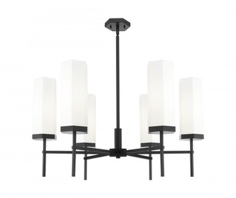 Blakeley - 6 Light - 32 inch - Matte Black - Chandelier (3442|463-6CR-BK-G463-12WH)