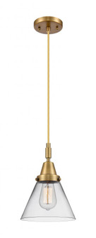 Cone - 1 Light - 8 inch - Brushed Brass - Mini Pendant (3442|447-1P-BB-G42)