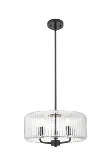 Windsor - 3 Light - 16 inch - Matte Black - Stem hung - Pendant (3442|436-3S-BK-G436-16CL)