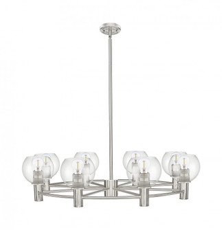 Crown Point - 8 Light - 36 inch - Satin Nickel - Chandelier (3442|434-8CR-SN-G122-6)