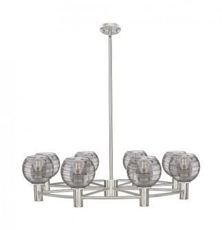 Crown Point - 8 Light - 36 inch - Satin Nickel - Chandelier (3442|434-8CR-SN-G1213-6SM)