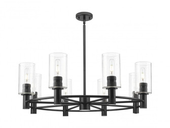 Crown Point - 8 Light - 32 inch - Matte Black - Chandelier (3442|434-8CR-BK-G434-7SDY)
