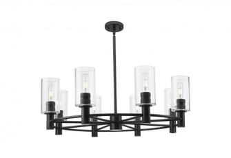 Crown Point - 8 Light - 32 inch - Matte Black - Chandelier (3442|434-8CR-BK-G434-7CL)