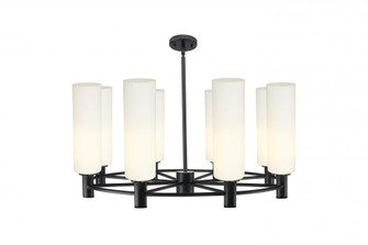 Crown Point - 8 Light - 32 inch - Matte Black - Chandelier (3442|434-8CR-BK-G434-12WH)