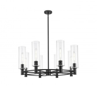 Crown Point - 8 Light - 32 inch - Matte Black - Chandelier (3442|434-8CR-BK-G434-12CL)