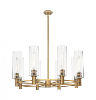 Crown Point - 8 Light - 32 inch - Brushed Brass - Chandelier (3442|434-8CR-BB-G434-12CL)