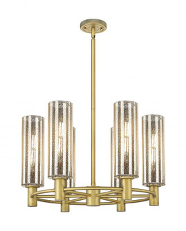 Crown Point - 6 Light - 24 inch - Brushed Brass - Chandelier (3442|434-6CR-BB-G434-12ME)
