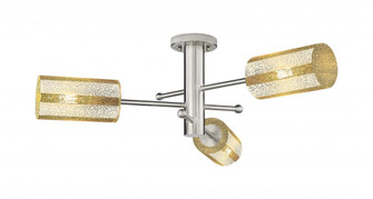 Crown Point - 3 Light - 34 inch - Satin Nickel - Semi-Flush Mount (3442|434-3F-SN-G434-7ME)