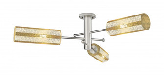 Crown Point - 3 Light - 34 inch - Satin Nickel - Semi-Flush Mount (3442|434-3F-SN-G434-12ME)