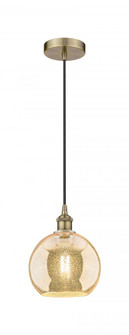 Athens - 1 Light - 8 inch - Antique Brass - Cord hung - Mini Pendant (3442|616-1P-AB-G128-8)