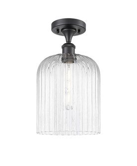 Bridal Veil - 1 Light - 5 inch - Matte Black - Semi-Flush Mount (3442|616-1F-BK-G559-8CL)