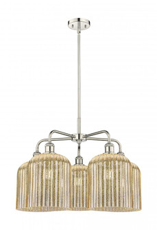 Bridal Veil - 5 Light - 23 inch - Polished Nickel - Chandelier (3442|516-5CR-PN-G559-8ME)
