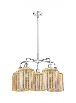 Bridal Veil - 5 Light - 23 inch - Polished Chrome - Chandelier (3442|516-5CR-PC-G559-8ME)