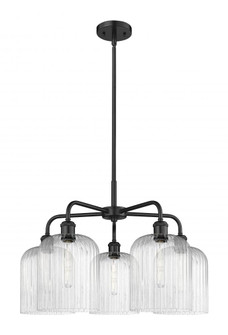 Bridal Veil - 5 Light - 23 inch - Matte Black - Chandelier (3442|516-5CR-BK-G559-8SDY)