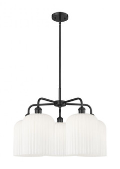 Bridal Veil - 5 Light - 23 inch - Matte Black - Chandelier (3442|516-5CR-BK-G559-8GWH)