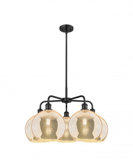 Athens - 5 Light - 28 inch - Matte Black - Chandelier (3442|516-5CR-BK-G128-10)