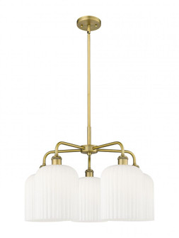 Bridal Veil - 5 Light - 23 inch - Brushed Brass - Chandelier (3442|516-5CR-BB-G559-8GWH)