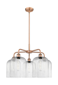 Bridal Veil - 5 Light - 23 inch - Antique Copper - Chandelier (3442|516-5CR-AC-G559-8SDY)
