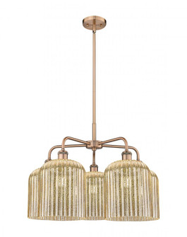 Bridal Veil - 5 Light - 23 inch - Antique Copper - Chandelier (3442|516-5CR-AC-G559-8ME)