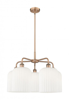 Bridal Veil - 5 Light - 23 inch - Antique Copper - Chandelier (3442|516-5CR-AC-G559-8GWH)