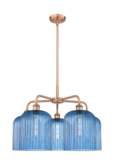 Bridal Veil - 5 Light - 23 inch - Antique Copper - Chandelier (3442|516-5CR-AC-G559-8BL)